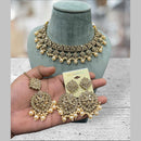 Hira Collections Gold Plated Crystal Stone And Beads Necklace Set