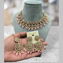 Hira Collections Gold Plated Crystal Stone And Beads Necklace Set