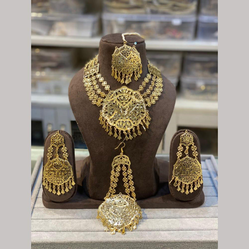 Hira Collections Gold Plated Necklace Set