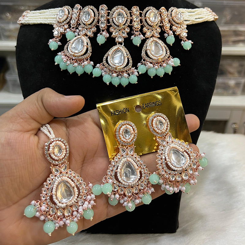 Hira Collection  Gold Plated Kundan Stone Necklace Set