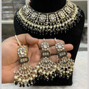 Hira Collection Gold Plated Kundan Stone And Beads Necklace Set