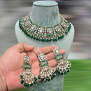 Hira Collection Gold Plated Kundan Stone And Beads Necklace Set