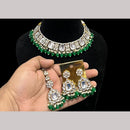 Hira Collection Gold Plated Kundan Stone And Beads Necklace Set