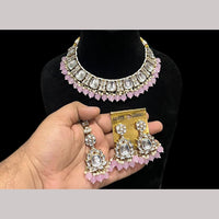 Hira Collection Gold Plated Kundan Stone And Beads Necklace Set