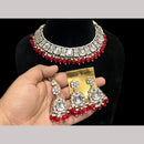 Hira Collection Gold Plated Kundan Stone And Beads Necklace Set