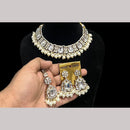 Hira Collection Gold Plated Kundan Stone And Beads Necklace Set