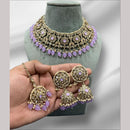 Hira Collections Gold Plated Crystal Stone And Beads Necklace Set