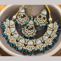 Hira Collections Gold Plated Kundan Stone And Beads Necklace Set