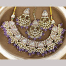Hira Collections Gold Plated Kundan Stone And Beads Necklace Set
