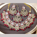 Hira Collections Gold Plated Kundan Stone And Beads Necklace Set