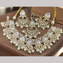 Hira Collections Gold Plated Kundan Stone And Beads Necklace Set