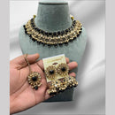 Hira Collections Gold Plated Crystal Stone And Beads Necklace Set