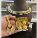 Hira Collections Gold Plated Kundan And Beads Necklace Set
