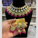 Hira Collections Gold Plated Kundan And Beads Necklace Set