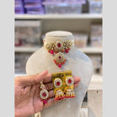 Hira Collection Traditional Gold Plated Kundan & Beaded Choker Necklace Set