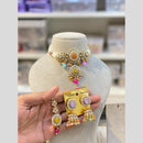 Hira Collection Traditional Gold Plated Kundan & Beaded Choker Necklace Set