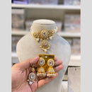 Hira Collection Traditional Gold Plated Kundan & Beaded Choker Necklace Set