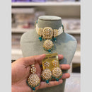Hira Collection Traditional Gold Plated Kundan & Beaded Choker Necklace Set