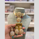 Hira Collection Traditional Gold Plated Kundan & Beaded Choker Necklace Set