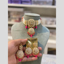 Hira Collection Traditional Gold Plated Kundan & Beaded Choker Necklace Set