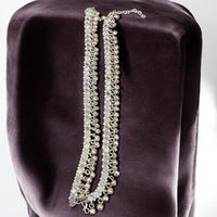 Hira Collections Traditional Silver Plated Mirror Stones Payal Anklets