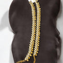 Hira Collections Traditional Gold Plated Pearls Austrian Stones Payal Anklets