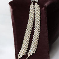 Hira Collections Traditional Gold Plated Pearls Austrian Stones Payal Anklets