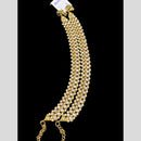 Hira Collections Traditional Gold Plated Pearls Austrian Stones Payal Anklets