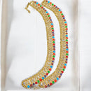 Hira Collections Traditional Gold Plated Beads Austrian Stones Payal Anklets
