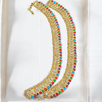Hira Collections Traditional Gold Plated Beads Austrian Stones Payal Anklets
