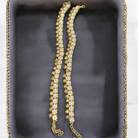 Hira Collections Traditional Silver Plated Austrian Stones Payal Anklets