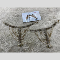 Hira Collections Traditional Silver Plated Austrian Stones Payal Anklets
