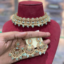 Hira Collections Traditional Gold Plated  Beads and Crystals Necklace Set
