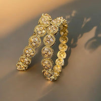 Hira Collections Gold Plated Austrian Stone Bangles Set