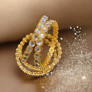 Hira Collections Gold Plated Kundan Stone Bangles Set