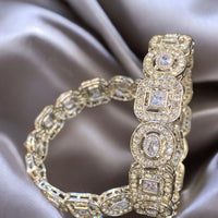 Hira Collections Silver Plated Kundan Stone And Austrian Stone Bangles Set