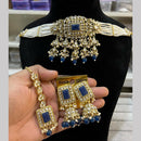 Hira Collections  Gold Plated Royal Kundan Stone And Beads Necklace Set