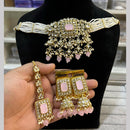 Hira Collections  Gold Plated Royal Kundan Stone And Beads Necklace Set