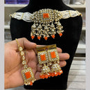 Hira Collections  Gold Plated Royal Kundan Stone And Beads Necklace Set