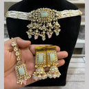 Hira Collections  Gold Plated Royal Kundan Stone And Beads Necklace Set
