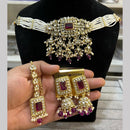 Hira Collections  Gold Plated Royal Kundan Stone And Beads Necklace Set