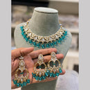 Hira Collections  Gold Plated Royal Kundan Stone And Beads Necklace Set