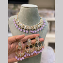 Hira Collections  Gold Plated Royal Kundan Stone And Beads Necklace Set