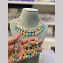 Hira Collections  Gold Plated Royal Kundan Stone And Beads Necklace Set