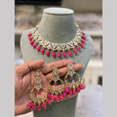 Hira Collections  Gold Plated Royal Kundan Stone And Beads Necklace Set