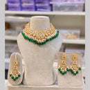 Hira Collections Gold Plated Royal Kundan Stone And Beads Necklace Set