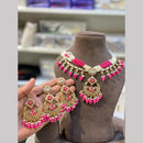 Hira Collections Gold Plated Royal Kundan Stone And Beads Necklace Set