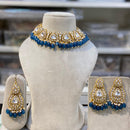 Hira Collections Gold Plated Royal Kundan Stone And Beads Necklace Set