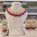 Hira Collections Gold Plated Royal Kundan Stone And Beads Necklace Set