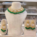 Hira Collections Gold Plated Royal Kundan Stone And Beads Necklace Set
